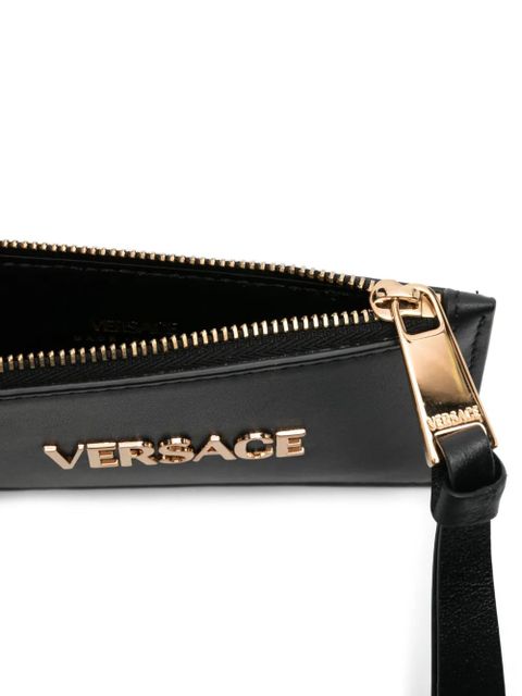 Versace logo-stamp cardholder - Black