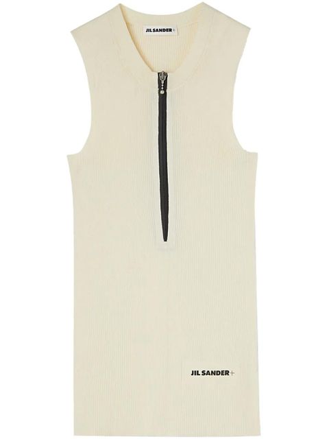 Jil Sander logo-print fine-ribbed tank top - White - zdjęcie produktu nr 1