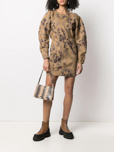 GANNI floral jacquard dress - Neutrals