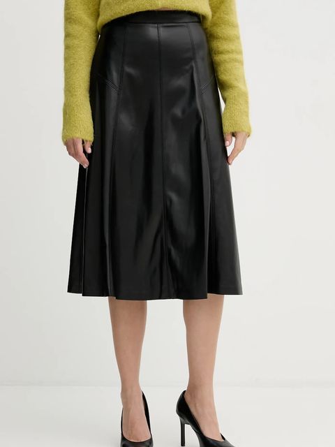 United Colors of Benetton spódnica kolor czarny midi rozkloszowana 4M3CD0059 - zdjęcie produktu nr 1