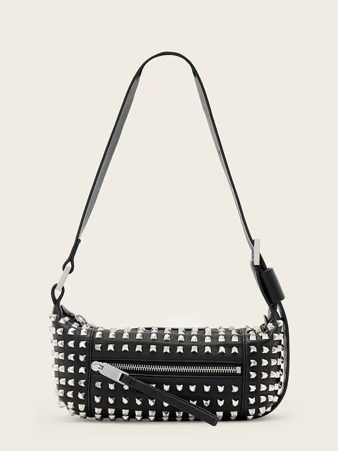 AllSaints torebka skórzana kolor czarny W558XD - zdjęcie produktu nr 1