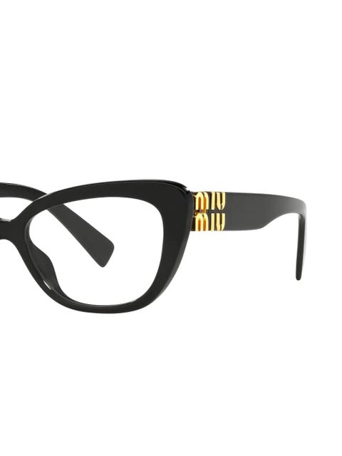 Miu Miu Eyewear cat-eye logo glasses - Black