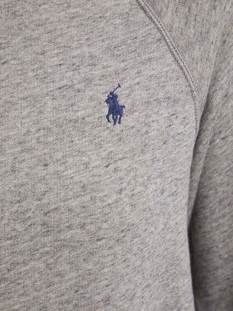 Polo Ralph Lauren bluza bawełniana damska kolor szary z kapturem wzorzysta 211935583