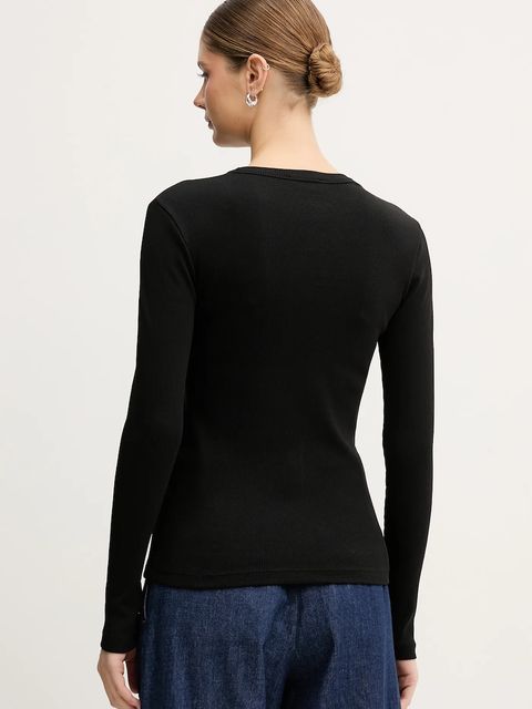 Lacoste longsleeve bawełniany kolor czarny