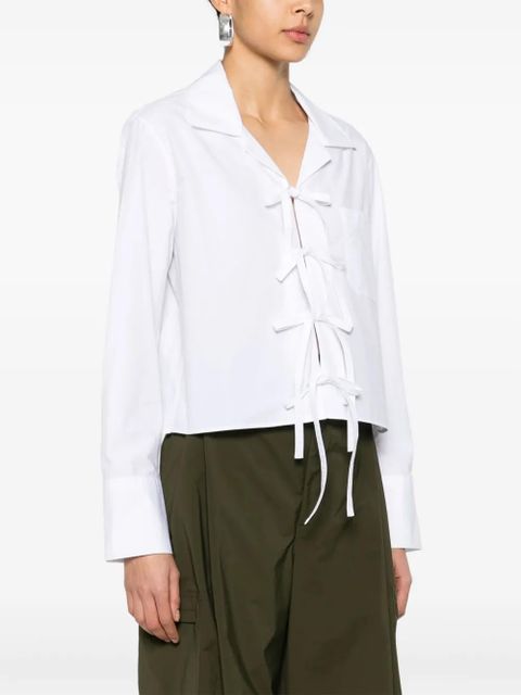 JW Anderson bow-tie cotton cropped shirt - White
