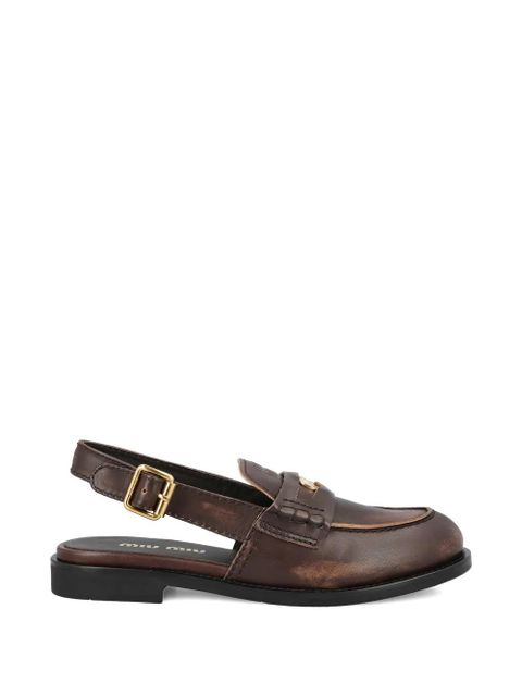 Miu Miu penny strap loafers - Brown - zdjęcie produktu nr 1