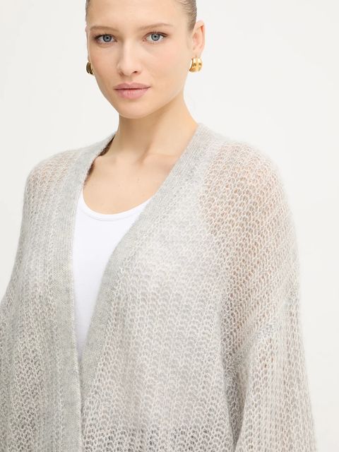 BOSS Orange kardigan z domieszką wełny damski kolor szary lekki 50545878