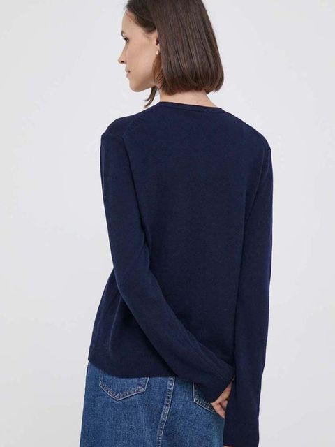 United Colors of Benetton kardigan wełniany kolor granatowy lekki