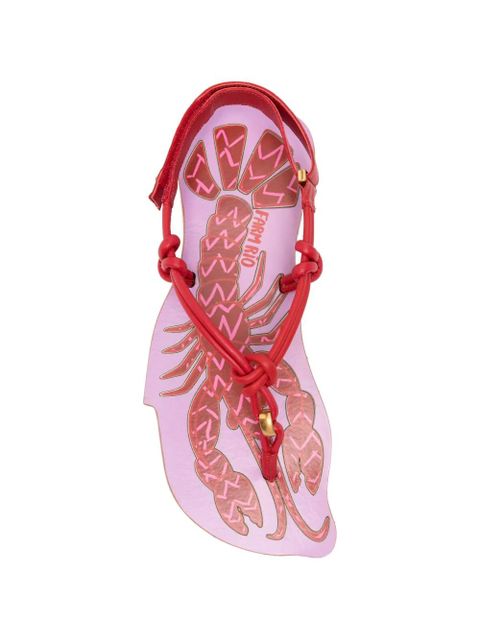 FARM Rio lobster knotted-strap sandals - Red