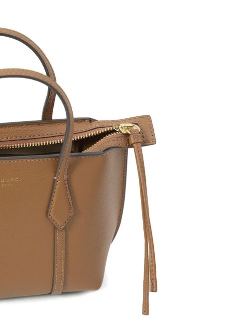 Tory Burch mini Perry zip-top leather tote bag - Brown
