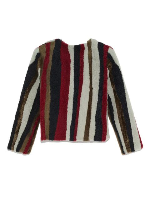 Yves Salomon wave-pattern jacket - White