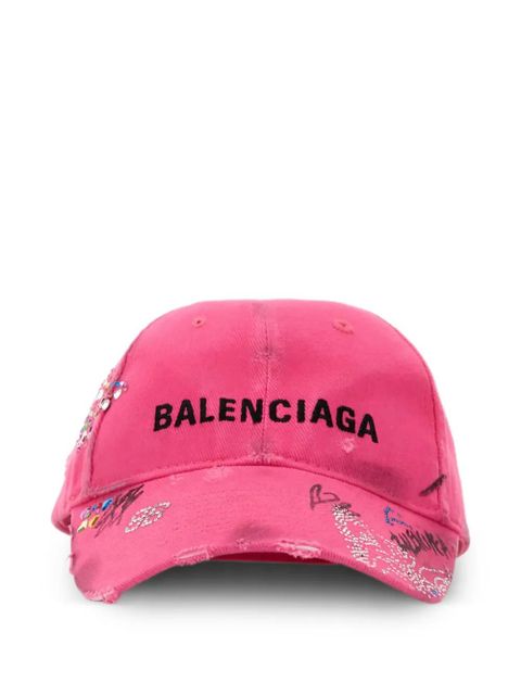 Balenciaga embellished canvas baseball cap - Pink - zdjęcie produktu nr 1