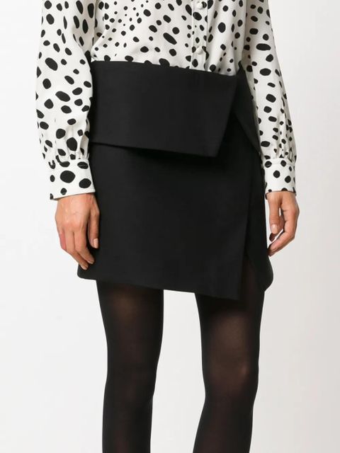 Balmain asymmetric foldover skirt - Black