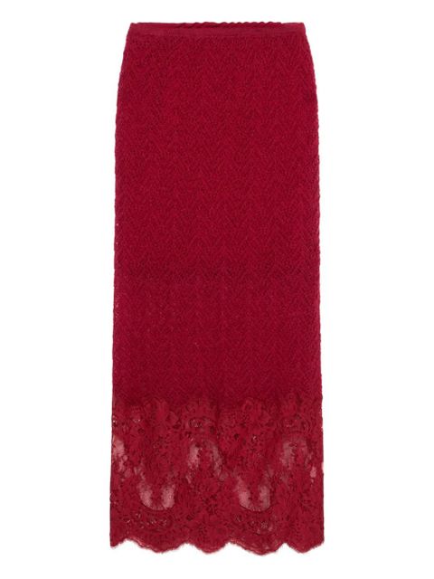 Blumarine lace midi skirt - Red - zdjęcie produktu nr 1