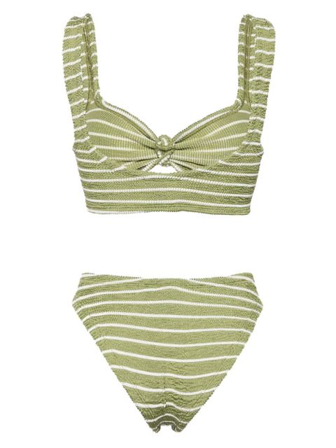 Hunza G Bonnie striped bikini set - Green