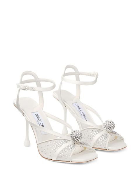 Jimmy Choo Sarai crystal-embellished sandals - Silver - zdjęcie produktu nr 2