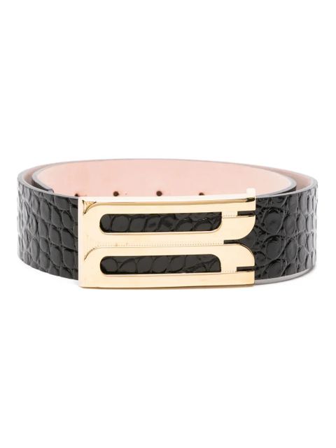 Victoria Beckham logo-plaque leather belt - Black - zdjęcie produktu nr 1