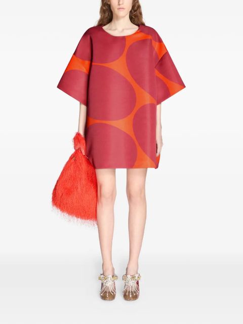 DRIES VAN NOTEN circle-print short-sleeve mini dress - Red - zdjęcie produktu nr 2