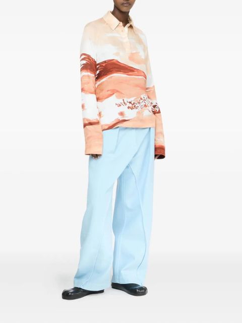 JW Anderson painterly-print shirt - White