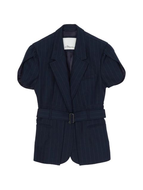 3.1 Phillip Lim pinstripe belted jacket - Blue - zdjęcie produktu nr 1
