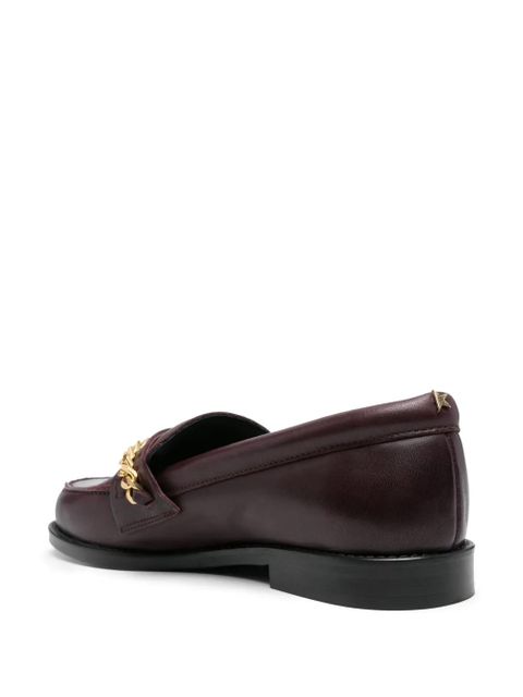 Golden Goose chain-link leather loafers - Red