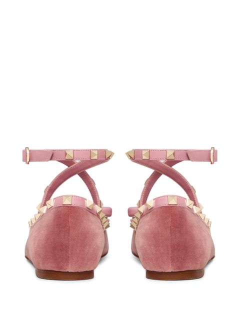 Valentino Garavani Rockstud strappy ballets - Pink