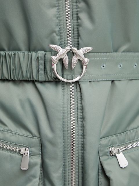 Pinko kurtka kolor zielony przejściowa oversize 105340 A2OL