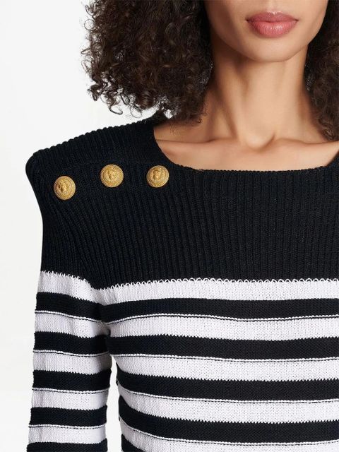 Balmain button-detail mini dress - Black