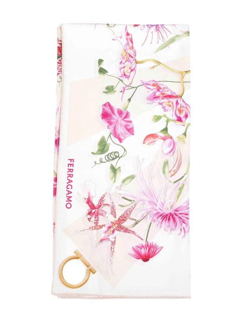 Ferragamo jacquard gancini floral scarf - White - zdjęcie produktu nr 2