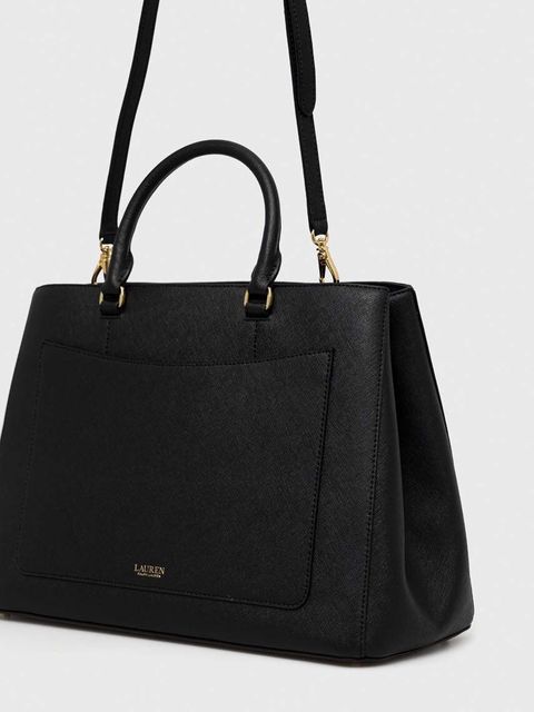 Lauren Ralph Lauren torebka skórzana kolor czarny - zdjęcie produktu nr 2