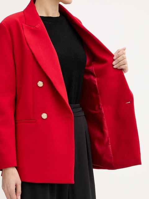 Morgan marynarka kolor czerwony dwurzędowa gładka VRED.F