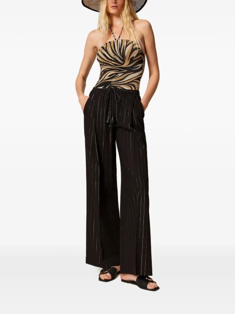 TWINSET pinstriped palazzo trousers - Black - zdjęcie produktu nr 2