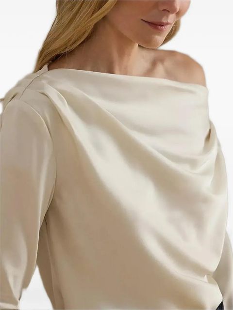 Lauren Ralph Lauren draped long-sleeve blouse - Neutrals