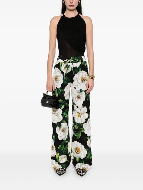 Dolce & Gabbana floral-print trousers - Green - zdjęcie produktu nr 2
