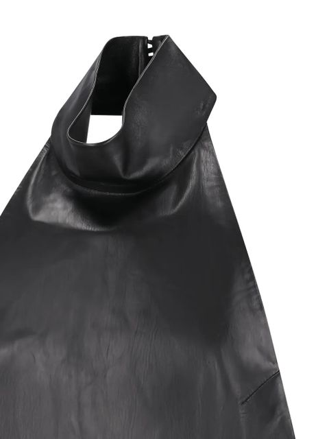 Magda Butrym halterneck leather blouse - Black