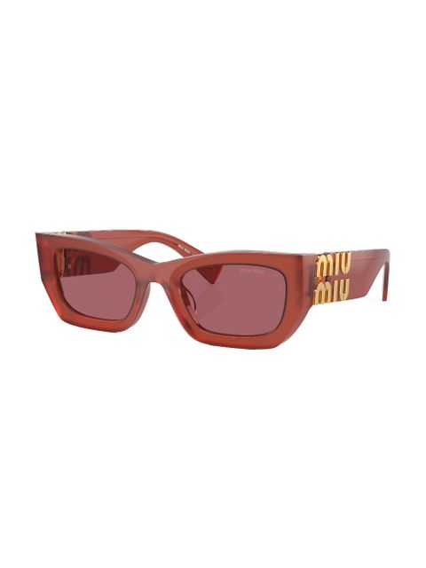Miu Miu Eyewear logo-plaque rectangle-frame sunglasses - Red - zdjęcie produktu nr 2