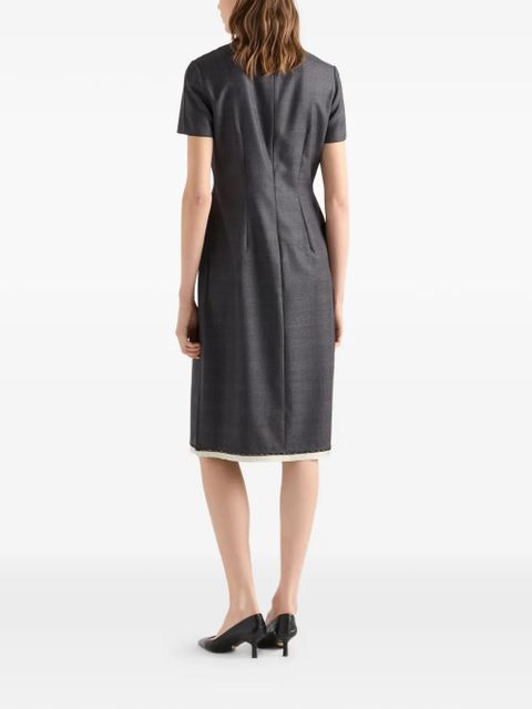 Prada checked midi dress - Grey