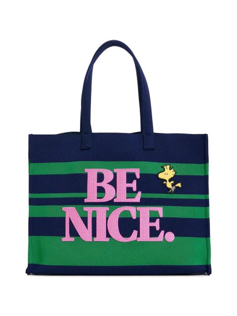 Essentiel Antwerp Peanuts™ striped graphics tote bag - Blue