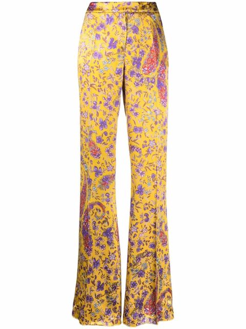 ETRO floral-print flared trousers - Yellow - zdjęcie produktu nr 1