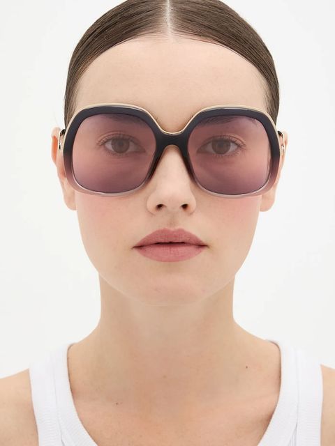 Chloé okulary przeciwsłoneczne damskie kolor bordowy CH0327S