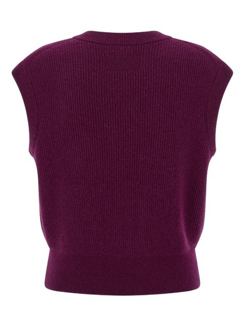 Guest In Residence ribbed V-neck vest - Red - zdjęcie produktu nr 2