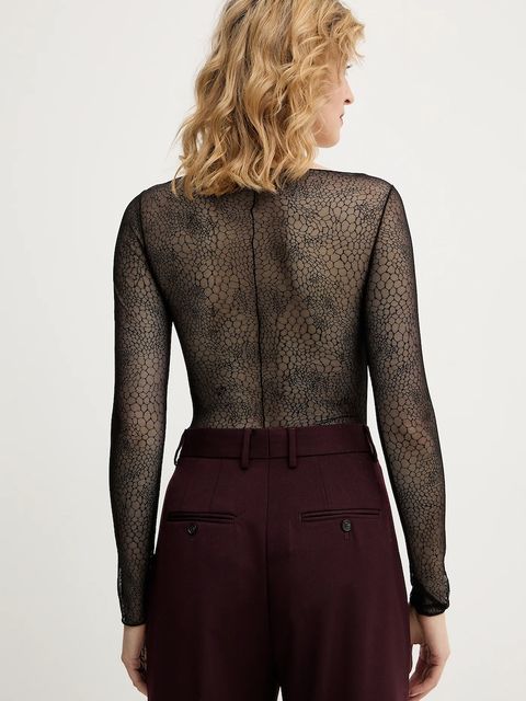 Elisabetta Franchi body damska kolor czarny gładka BO01157E2 - zdjęcie produktu nr 2