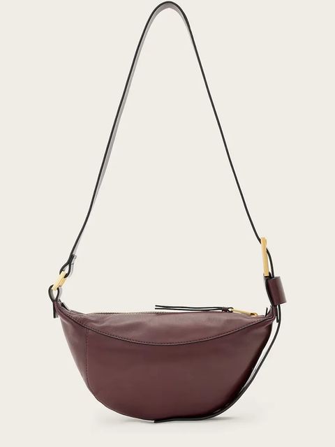 AllSaints torebka skórzana LUNA kolor czerwony W192XD - zdjęcie produktu nr 2