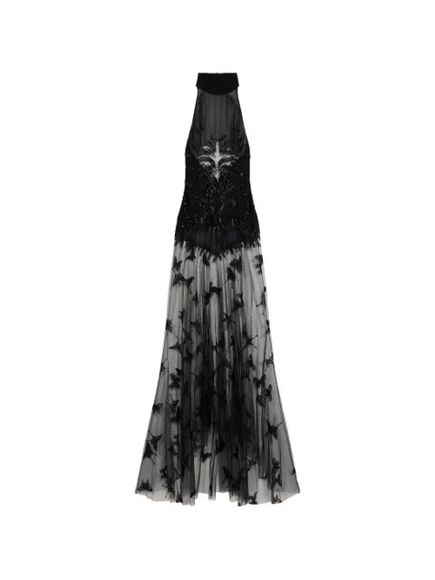 Blumarine embroidered tulle maxi dress - Black - zdjęcie produktu nr 1