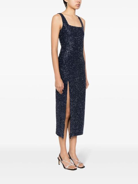 STAUD Le Sable glitter midi dress - Blue