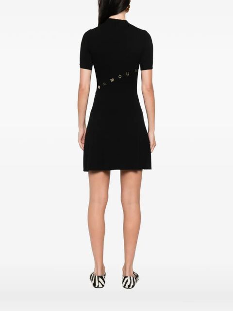 Maje button-ribbed knitted mini dress - Black