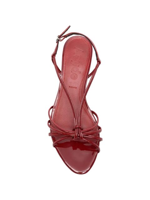 Aeyde knotted patent-leather sandals - Red