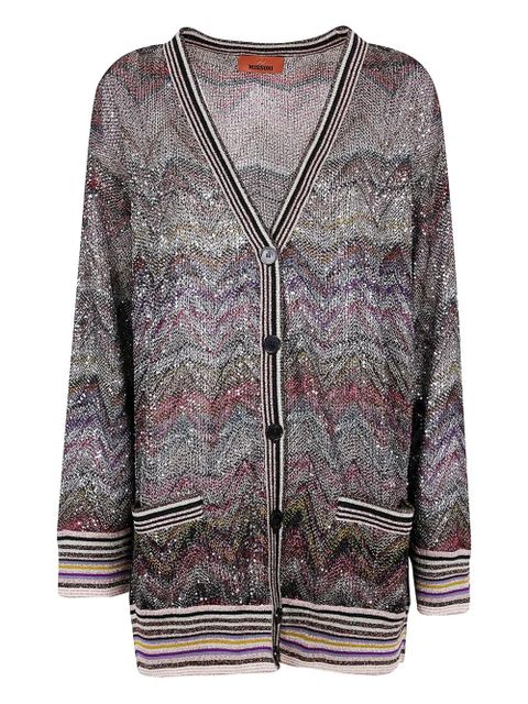 Missoni sequin-chevron cardigan - Grey - zdjęcie produktu nr 1