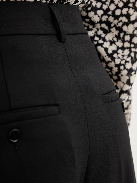 Weekend Max Mara spodnie z domieszką wełny ASTA damskie kolor czarny szerokie high waist 2615131061600