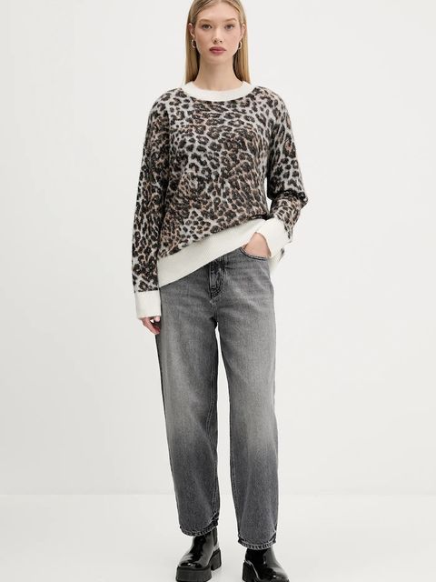 HUGO sweter z wełną damski kolor beżowy 50548255 - zdjęcie produktu nr 2